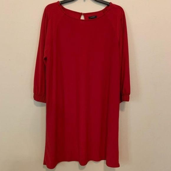 Halogen Red Flowy 3/4 Sleeve Shift Dress - Picture 5 of 11